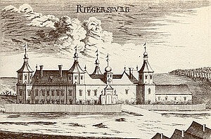 Schloss Riegersburg, Kupferstich von Georg Matthäus Vischer, aus: Topographia Archiducatus Austriae Inferioris Modernae, 1672